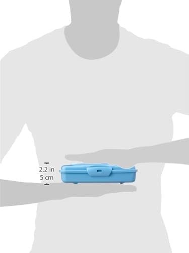 علبة غداء مستطيلة بلاستيكية (500 مل) - زرقاء