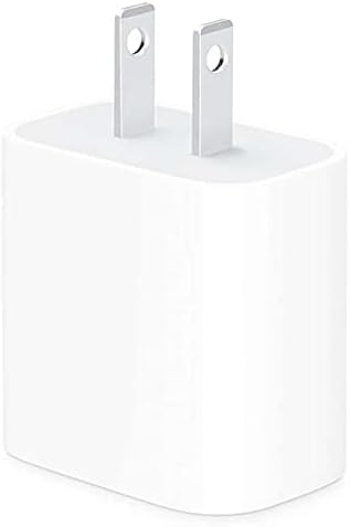 Apple 18W USB-C Power Adapter (5V-3A or 9V-2A) with Cable – Type-C to iPhone, Unboxed - White