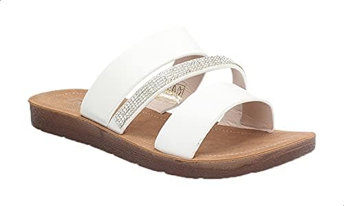 Dejavu Pave Embellished Strapped Slide Slippers for Women