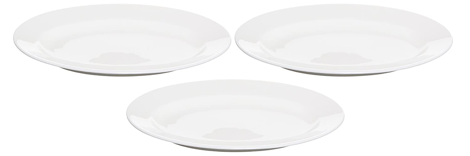 Mailer Hanz Set of 3 Serving Plates - 12 Inch, White