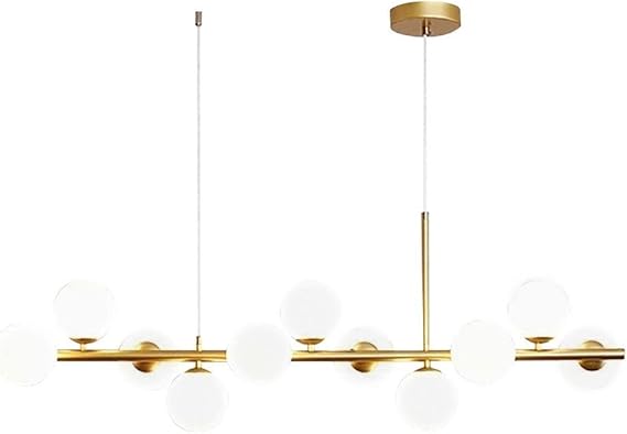 Joky Lights Steel Ceiling Chandelier with 11 Glass Ball Lights - Bright Gold