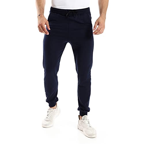 Andora Men's Solid Cotton Sweatpants with Hem