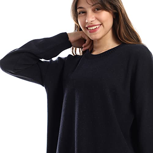 Andora Women's Knitted Round Neck High-Low Pullover Sweater