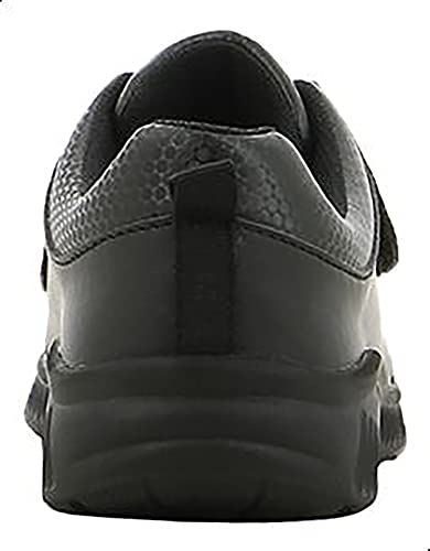 Leomil Boys' Leather School Shoes with Batman Print, Stitched Details, Velcro Closure, and Pull Tab