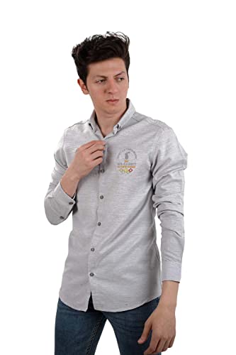 White Rabbit Men's Casual Checkered Long Sleeve Shirt