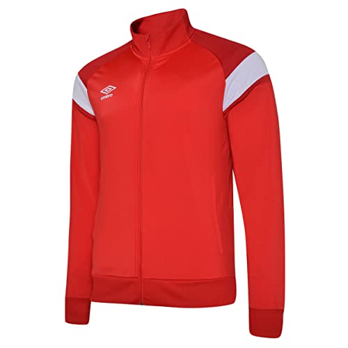 Umbro Men's High Neck Zip-Up Training Jacket with Chest Logo and Contrast Panels