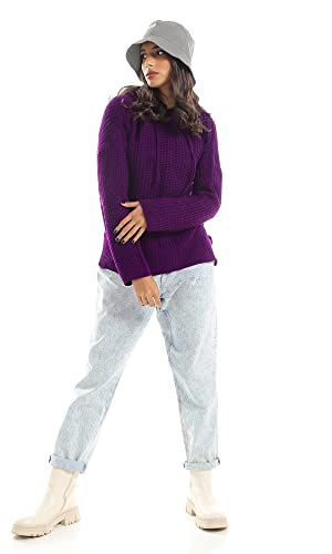 Ravin womens Ravin Women Cozy Knitted High Low Hoodie With Drawstring Pullover Sweater