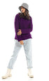 Ravin womens Ravin Women Cozy Knitted High Low Hoodie With Drawstring Pullover Sweater