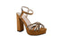 Pixi Faux Leather Patterned High Heel Sandals with Front Bow for Women