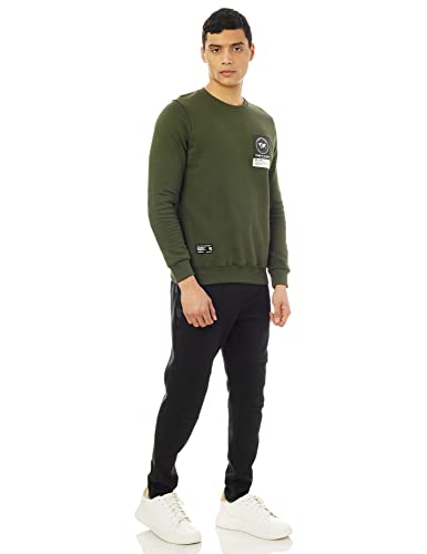 Town Team Men's Long Sleeve Sweatshirt, Olive, Size M