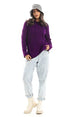 Ravin womens Ravin Women Cozy Knitted High Low Hoodie With Drawstring Pullover Sweater