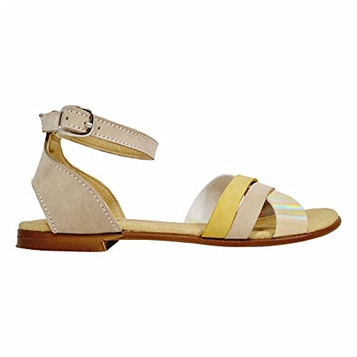 Summer Slingback Buckle Closure Flat Sandals for Girls