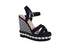 Pixi Suede Shell Detail Cross Strap Wedge Sandals for Women