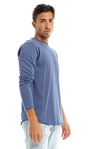 Ravin Men's Soft Plain Round Neck Long Sleeves Basic T-Shirt