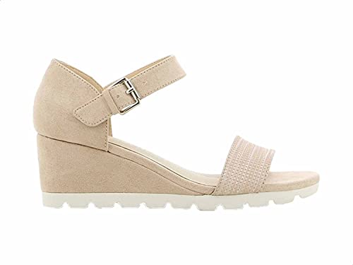 Sprox Ankle Strap Open Toe Wedges For Women