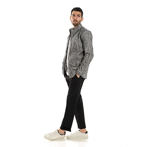 Andora Men's Zipper Through Neck Linen Jacket