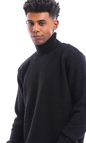 Ravin Men's 96274 Self Chevron Pullover with Turtle Neck Sweater