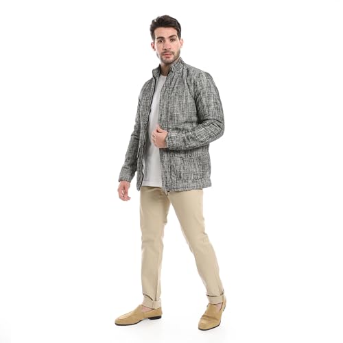 Andora Men's Zipper Through Neck Linen Jacket