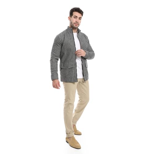 Andora Men's Zipper Through Neck Linen Jacket