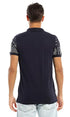 Ravin 97721 Men's Navy Blue Polo Shirt with Paisley Pattern, Size L