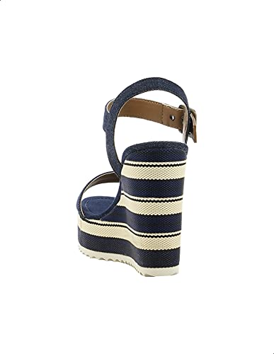 Sprox Striped Sole Side Buckle Wedges for Women