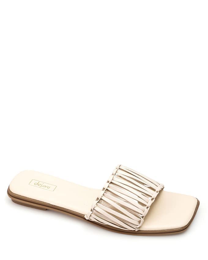 Dejavu Transparent Strapped Flat Slippers