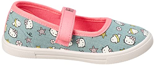 Leomil Hello Kitty Print Flat Shoes with Velcro Strap for Girls