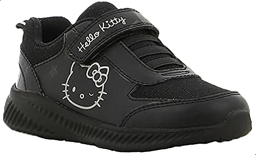 Leomil Girls' Hello Kitty Print School Shoes with Velcro Closure - Black