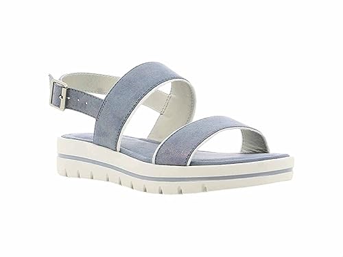 Sprox Open Toe Side Buckle Contrast Sole Flat Sandals for Women