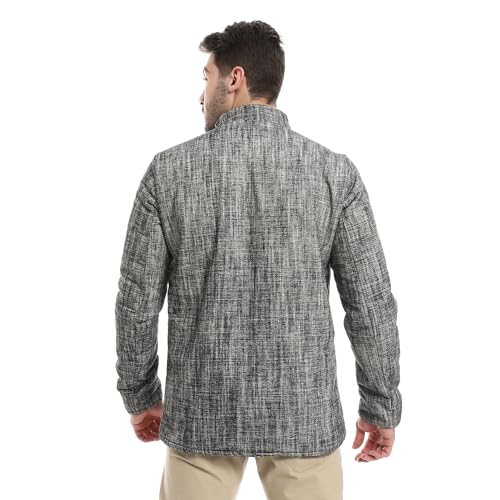 Andora Men's Zipper Through Neck Linen Jacket