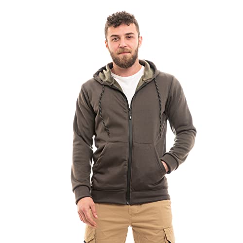 Andora Men's Cotton Plain Inner Fleece Zip-Through Hoodie - Jacket