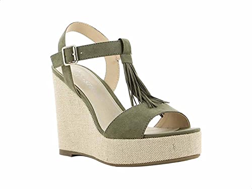 Sprox Front Tassel Open Toe Wedges for Women