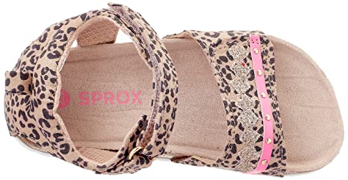 Sprox Leopard-Pattern Velcro-Strap Flat Sandals for Girls