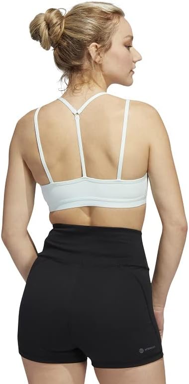 Adidas YO ESS LS BRA HE0125 - Women's Light Support Training Sports Bra (Ice Mint)