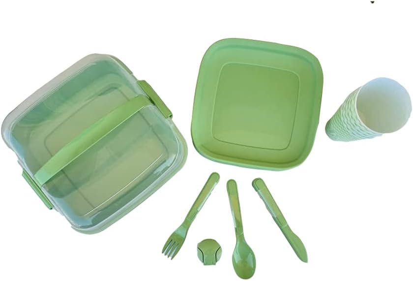 Titiz Traveling Tableware Set, 32 Pieces - Green, Made in Turkey