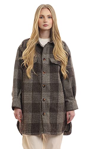 Ravin Women's Classic Collar Stitched Full Buttoned Heavy Shirt Jacket