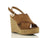 Sprox Criss Cross Strap Raffia Sole Wedge Sandals for Women - Camel