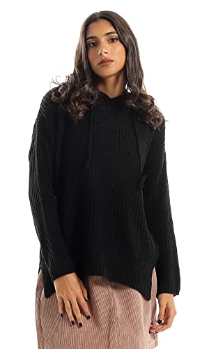 Ravin womens Ravin Women Cozy Knitted High Low Hoodie With Drawstring Pullover Sweater