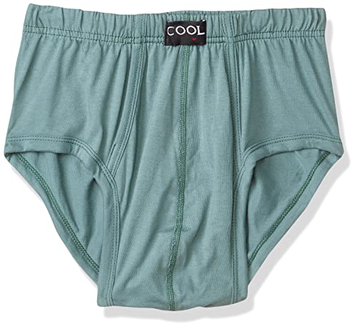 Cool Men's Cotton Briefs with Elastic Waist and Front Logo - Green