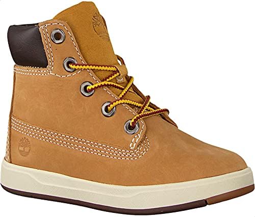 Timberland Davis Square Nubuck Round-Toe Side-Zip Lace-up Ankle Boots for Kids - Camel