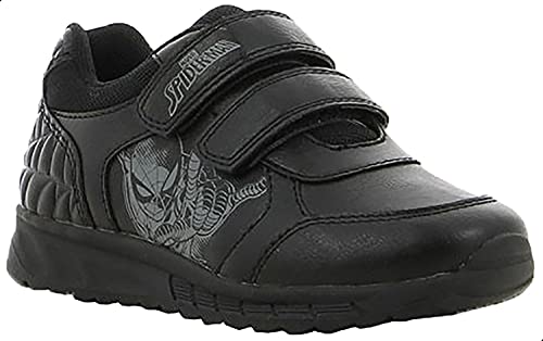 Leomil Boys Spiderman Print School Shoes with Velcro Closure - Black - 30 EU