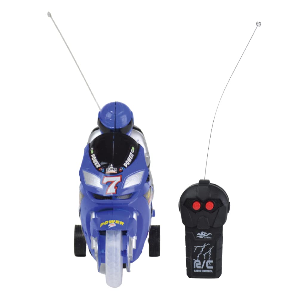 998-15A High-Speed Motorcycle Racing with Radio Control for Children - Blue and Black