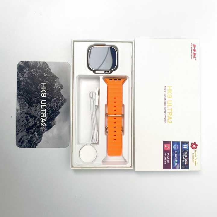 HK9 Ultra2 Smartwatch with Dual Strap (Orange) AMOLED Screen