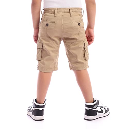 Andora Boys' Casual Khaki Gabardine Shorts with Side Pockets