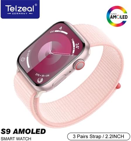 Telzeal S9 3ST Smartwatch – 2.2 Inch AMOLED Display | Pink