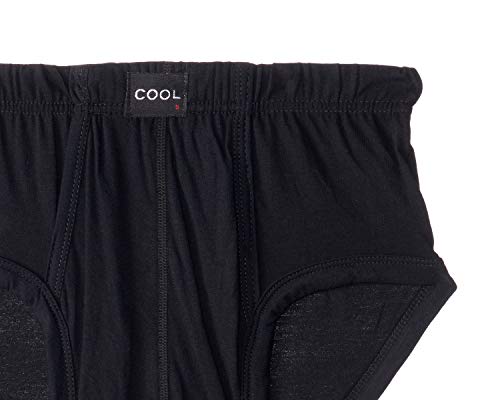 Cool Plain Elastic Waist Cotton Briefs with Front Logo for Men