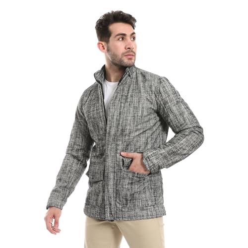 Andora Men's Zipper Through Neck Linen Jacket