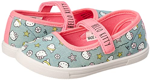 Leomil Hello Kitty Print Flat Shoes with Velcro Strap for Girls