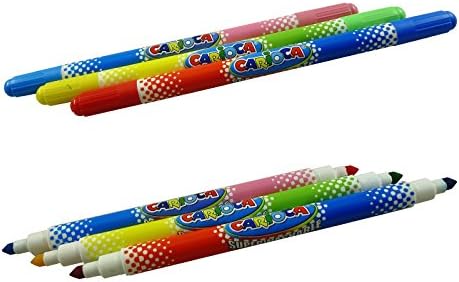 Carioca Bi-Color Twin Nib Felt Tip Pen (Pack of 6)