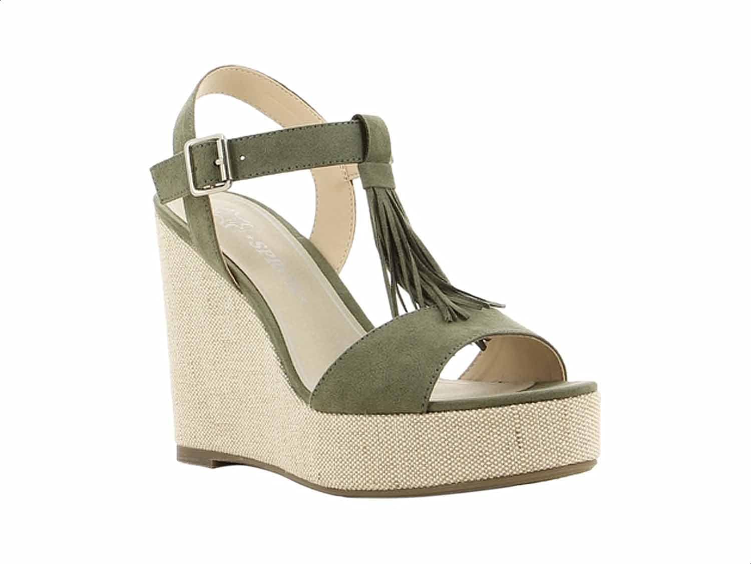 Sprox Front Tassel Open Toe Wedges for Women